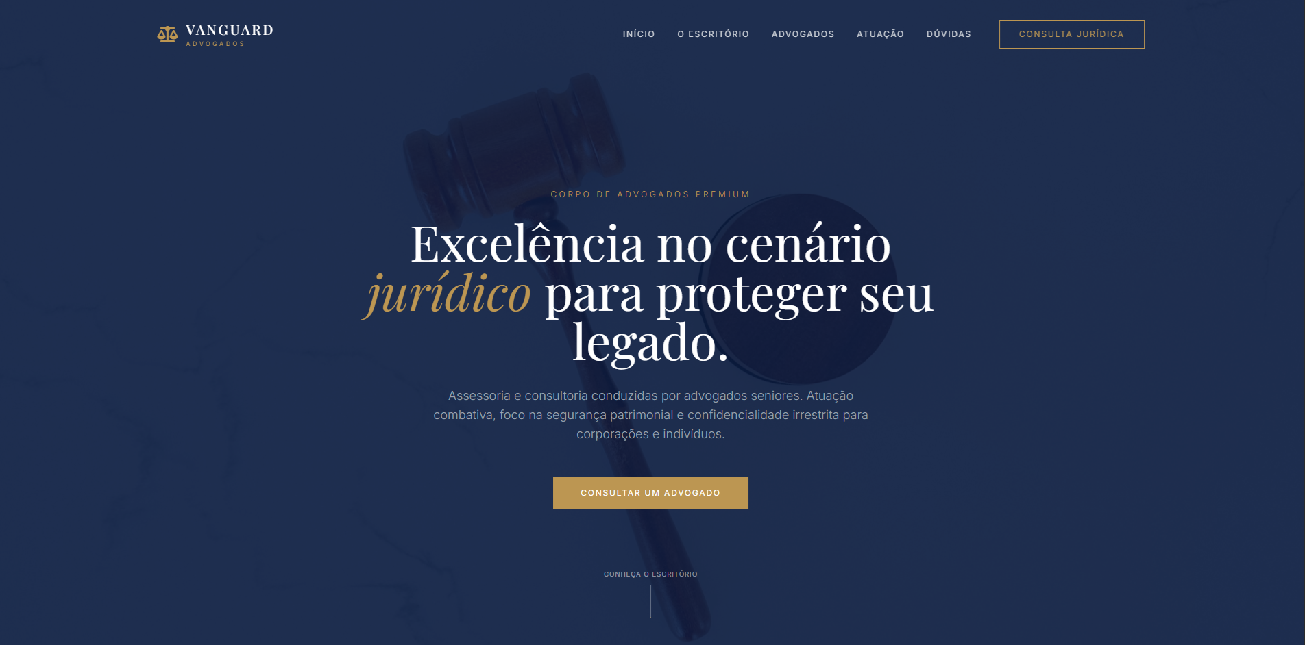 Landing Page Multi-seção otimizada para SEO de Escritório de Advocacia